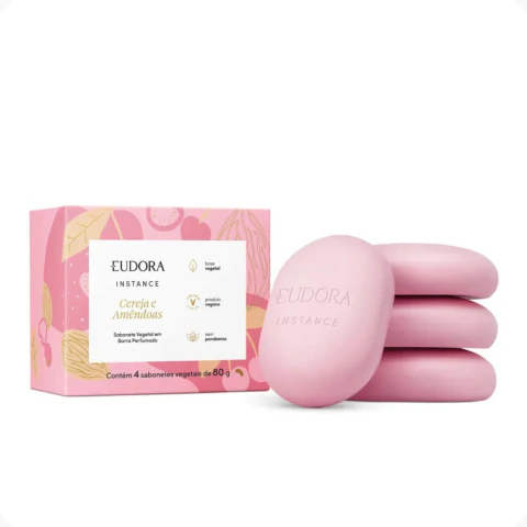 Sabonete Vegetal em Barra Eudora Instance Rosa Absoluta 80g (4 unidades)