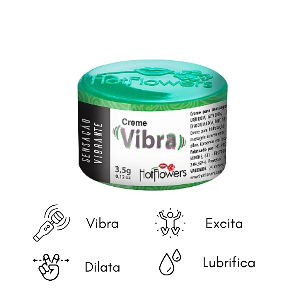 Creme Excitante Vibra Unissex 3,5g Hot Flowers