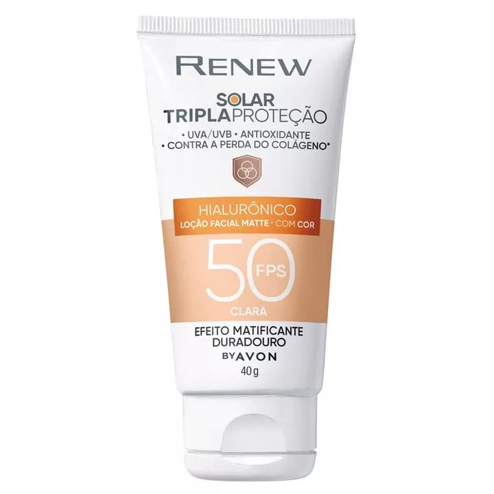Avon Protetor Solar Facial Renew FPS50 Com Cor Clara - 40g
