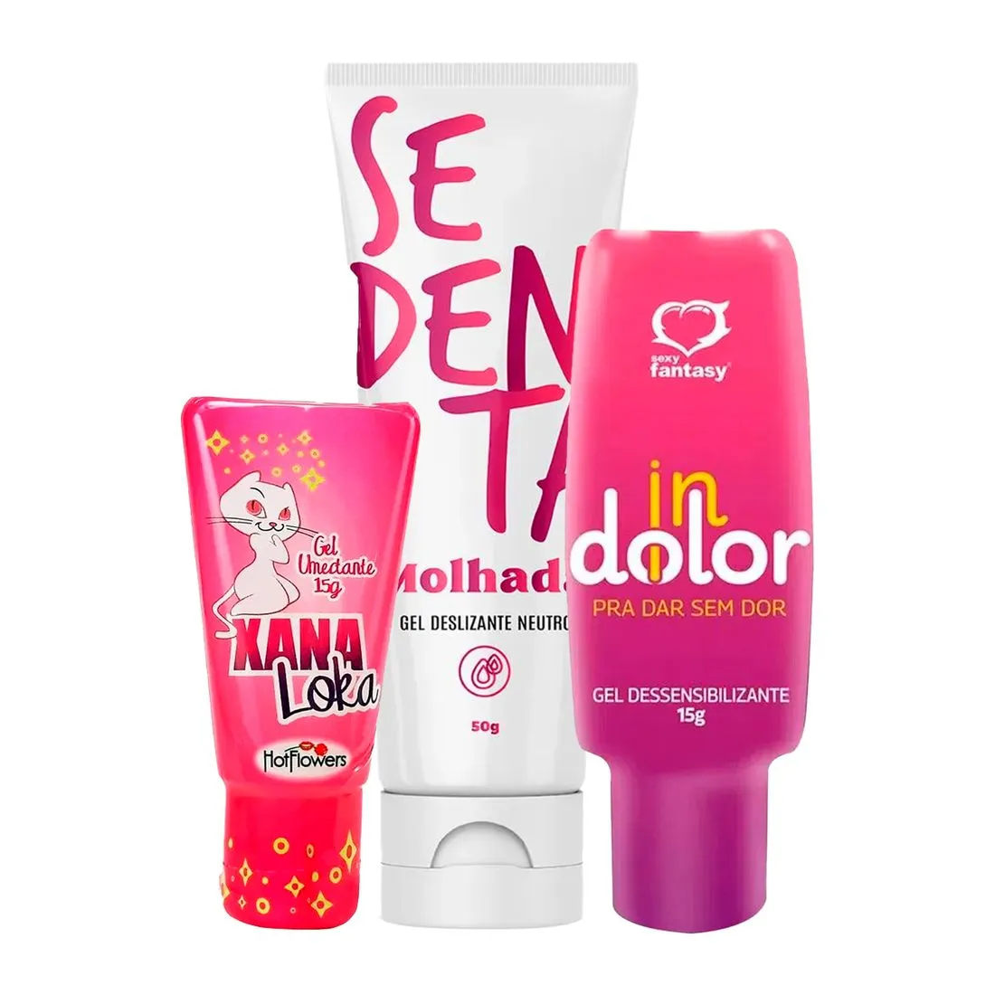 Kit com Xana Loka Sedenta Molhada e InDolor