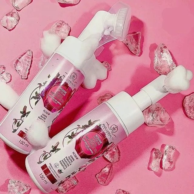 Espuma de limpeza facial | mousse micelar | rosa mosqueta | Phállebeauty 